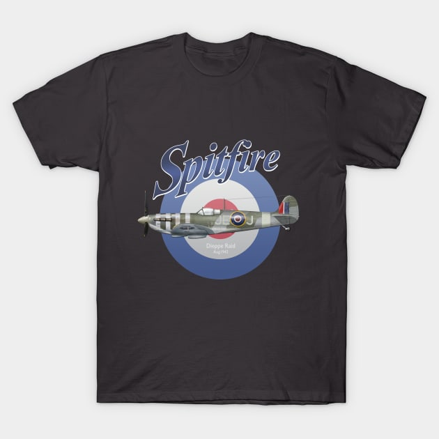 Spitfire Vb Dieppe Raid T-Shirt by Spyinthesky